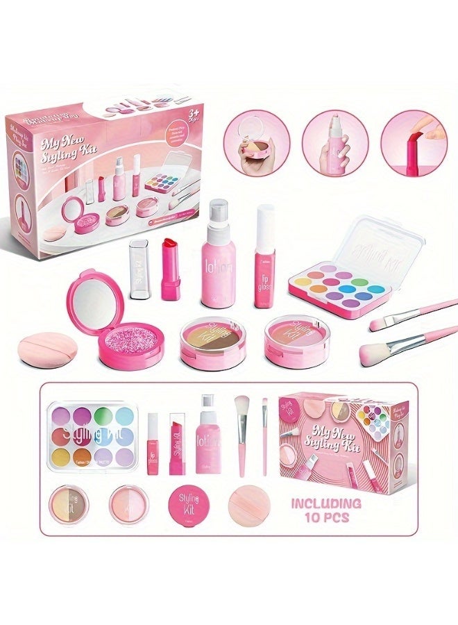 Kids' Cosmetic Toy Gift Set, Girls' Role-Play Simulated Dressing Makeup Box Pretend Play Princess Dress-Up Set | Gift Box Packing, Multiple Sizes Available | Non-Smudgable, Liquid-Free Toys | Ideal Birthday & Holiday Gifts for Kids | Suitable for Ages 3+, Perfect for Birthdays & Christmas - Non-Toxic, Non-Applicable - Image 1